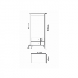 Ντουλάπα Δίφυλλη ArteLibre AMARI Δρυς Μοριοσανίδα 82x48x180cm
