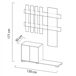 Έπιπλο Εισόδου ArteLibre Με Καθρέπτη BAKARI Καρυδί Μοριοσανίδα/Γυαλί 130x30x177cm