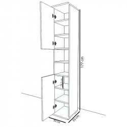 Έπιπλο Εισόδου ArteLibre ELNA Λευκό Μοριοσανίδα 30x35x177cm