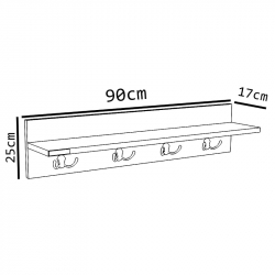 Ράφι Τοίχου ArteLibre LERATO Δρυς Μοριοσανίδα 90x17x25cm