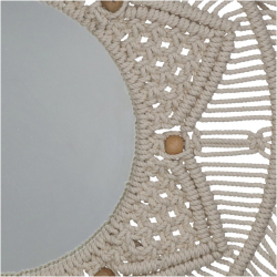 Καθρέπτης ArteLibre Μακραμέ Φυσικό Βαμβακερό 48x2x48cm