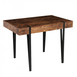 Τραπέζι Τραπεζαρίας ArteLibre MOTHMA Καρυδί/Μαύρο MDF/Μέταλλο 120x80x75cm