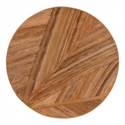 ΤΡΑΠΕΖΙ ΣΑΛΟΝΙΟΥ GATSBY ΣΤΡΟΓΓΥΛΟ HM9651 RATTAN ΧΡΩΜΑ ΦΥΣΙΚΟ Φ100x50Y εκ.
