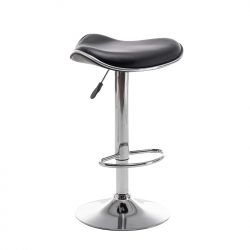 Σκαμπό Bar ArteLibre MOD Πτυσσόμενο Μαύρο PU/Μέταλλο 44.5x43x65.5-83.5cm