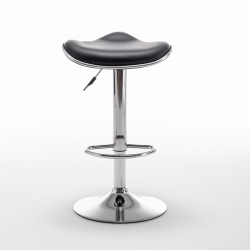 Σκαμπό Bar ArteLibre MOD Πτυσσόμενο Μαύρο PU/Μέταλλο 44.5x43x65.5-83.5cm