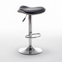 Σκαμπό Bar ArteLibre MOD Πτυσσόμενο Μαύρο PU/Μέταλλο 44.5x43x65.5-83.5cm