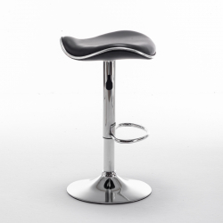 Σκαμπό Bar ArteLibre MOD Πτυσσόμενο Μαύρο PU/Μέταλλο 44.5x43x65.5-83.5cm