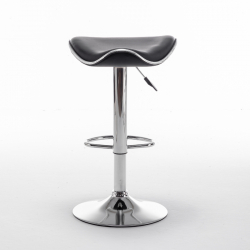 Σκαμπό Bar ArteLibre MOD Πτυσσόμενο Μαύρο PU/Μέταλλο 44.5x43x65.5-83.5cm