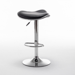 Σκαμπό Bar ArteLibre MOD Πτυσσόμενο Μαύρο PU/Μέταλλο 44.5x43x65.5-83.5cm