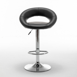 Σκαμπό Bar ArteLibre FETT Με Πλάτη Πτυσσόμενο Μαύρο PU/Μέταλλο 54x49x81-103cm