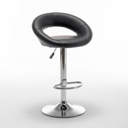 Σκαμπό Bar ArteLibre FETT Με Πλάτη Πτυσσόμενο Μαύρο PU/Μέταλλο 54x49x81-103cm