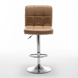 Σκαμπό Bar ArteLibre DIN Με Πλάτη Πτυσσόμενο Cappuccino PVC/Μέταλλο 44x50x92-113cm