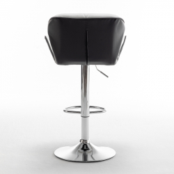 Σκαμπό Bar ArteLibre DRASH Με Πλάτη Πτυσσόμενο Λευκό/Μαύρο PU/Μέταλλο 54x52x87-109cm