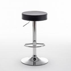 Σκαμπό Bar ArteLibre LORTHA Πτυσσόμενο Μαύρο PU/Μέταλλο Φ39x64-86cm