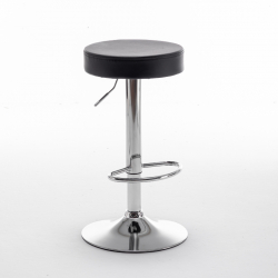 Σκαμπό Bar ArteLibre LORTHA Πτυσσόμενο Μαύρο PU/Μέταλλο Φ39x64-86cm