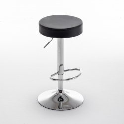 Σκαμπό Bar ArteLibre LORTHA Πτυσσόμενο Μαύρο PU/Μέταλλο Φ39x64-86cm