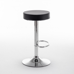 Σκαμπό Bar ArteLibre LORTHA Πτυσσόμενο Μαύρο PU/Μέταλλο Φ39x64-86cm