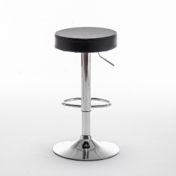 Σκαμπό Bar ArteLibre LORTHA Πτυσσόμενο Μαύρο PU/Μέταλλο Φ39x64-86cm