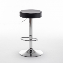 Σκαμπό Bar ArteLibre LORTHA Πτυσσόμενο Μαύρο PU/Μέταλλο Φ39x64-86cm