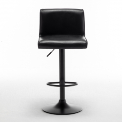 Σκαμπό Bar ArteLibre ARMOR Με Πλάτη Πτυσσόμενο Μαύρο PU/Μέταλλο 45x48x86-107.5cm