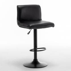 Σκαμπό Bar ArteLibre ARMOR Με Πλάτη Πτυσσόμενο Μαύρο PU/Μέταλλο 45x48x86-107.5cm