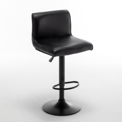 Σκαμπό Bar ArteLibre ARMOR Με Πλάτη Πτυσσόμενο Μαύρο PU/Μέταλλο 45x48x86-107.5cm