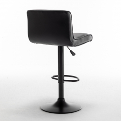 Σκαμπό Bar ArteLibre ARMOR Με Πλάτη Πτυσσόμενο Μαύρο PU/Μέταλλο 45x48x86-107.5cm