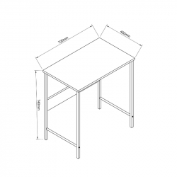 Γραφείο ArteLibre JENSKI Μαύρο/Όψη Μαρμάρου Μέταλλο/Μοριοσανίδα 74x72x45cm