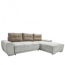 Καναπές Κρεβάτι Γωνιακός ArteLibre Δεξιά Γωνία AMARILLO Σοκολά Με Ανοιχτό Γκρι Μαξιλάρια 270x181x89cm