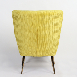 Πολυθρόνα ArteLibre KOLDENREE Κίτρινο Βελούδο/Μέταλλο/Ξύλο 74x72x91cm