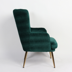 Πολυθρόνα ArteLibre KOLDENREE Πράσινο Βελούδο/Μέταλλο/Ξύλο 74x72x91cm