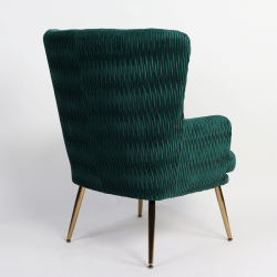 Πολυθρόνα ArteLibre KOLDENREE Πράσινο Βελούδο/Μέταλλο/Ξύλο 74x72x91cm