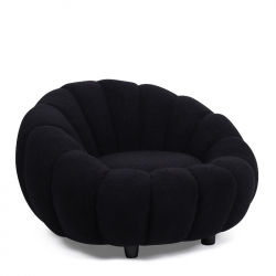 Πολυθρόνα ArteLibre AFET Μαύρο Ύφασμα/Ξύλο 94x89x61cm