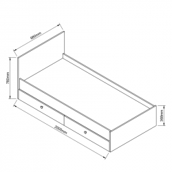 Κρεβάτι Μονό ArteLibre AMARI Δρυς Μοριοσανίδα 200x98cm