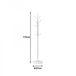 Καλόγερος Keleste pakoworld μέταλλο σε λευκή απόχρωση Φ37x175εκ