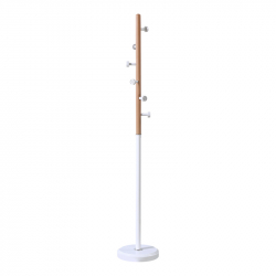 Καλόγερος Sinem pakoworld μέταλλο σε λευκή-φυσική απόχρωση Φ30x175εκ