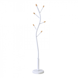 Καλόγερος Portu pakoworld μέταλλο σε λευκή-φυσική απόχρωση Φ30x170εκ