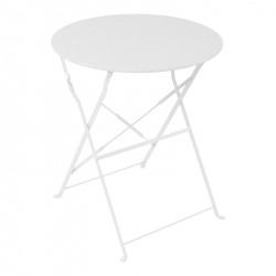 Τραπεζι Bistro pakoworld μεταλλικό αναδιπλούμενο σε λευκή απόχρωση Φ60x71εκ