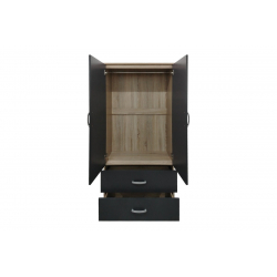 Ντουλάπα δίφυλλη με 2 συρτάρια Lego pakoworld σε sonoma-ανθρακί απόχρωση 80x42x180εκ