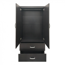 Ντουλάπα δίφυλλη με 2 συρτάρια Lego pakoworld σε wenge απόχρωση 80x42x180εκ