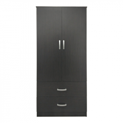 Ντουλάπα δίφυλλη με 2 συρτάρια Lego pakoworld σε wenge απόχρωση 80x42x180εκ