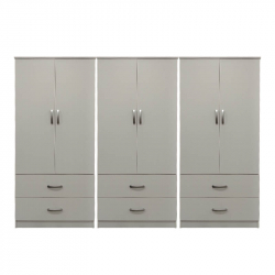 Ντουλάπα εξάφυλλη με συρτάρια Lego pakoworld λευκή 240x42x180εκ