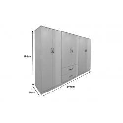 Ντουλάπα εξάφυλλη Lego I pakoworld λευκή 240x42x180εκ