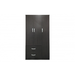  Ντουλάπα τρίφυλλη με 2 συρτάρια Lego pakoworld σε wenge απόχρωση 90x42x180εκ