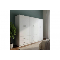 Ντουλάπα εξάφυλλη Lego pakoworld λευκή 200,5x42x180εκ