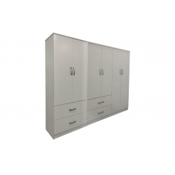 Ντουλάπα εξάφυλλη Lego pakoworld λευκή 200,5x42x180εκ