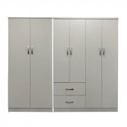 Ντουλάπα εξάφυλλη Lego Ι pakoworld λευκή 200,5x42x180εκ