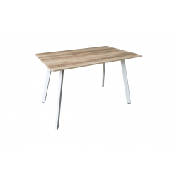 Τραπέζι Squaro pakoworld sonoma mdf με λευκά μεταλλικά πόδια 120x70x75εκ