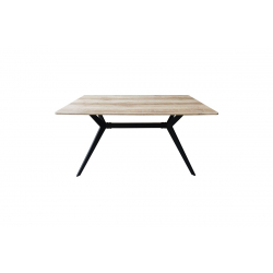 Τραπέζι Ezali pakoworld sonoma mdf με μαύρα μεταλλικά πόδια 140x80x75εκ