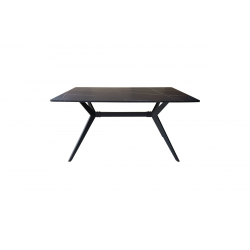 Τραπέζι Ezali pakoworld mdf μαύρη όψη μαρμάρου με μαύρα μεταλλικά πόδια 140x80x75εκ